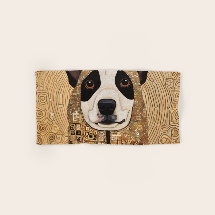 Klimt Dog with Beautiful Geometric Hoody Bath Towel Gallery Image 1