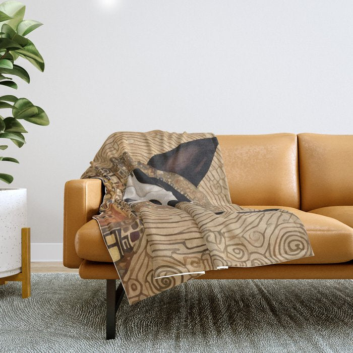 Klimt Dog with Beautiful Geometric Hoody Throw Blanket Gallery Image 1