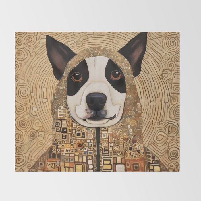 Klimt Dog with Beautiful Geometric Hoody Throw Blanket Gallery Image 2
