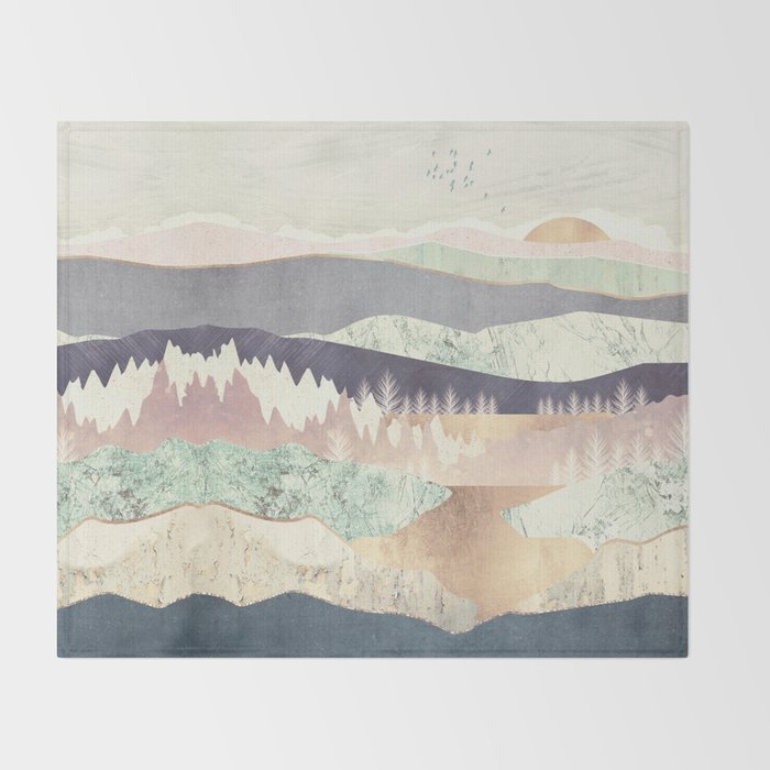 Golden Spring Reflection-Horizontal Muted Throw Blanket Gallery Image 2