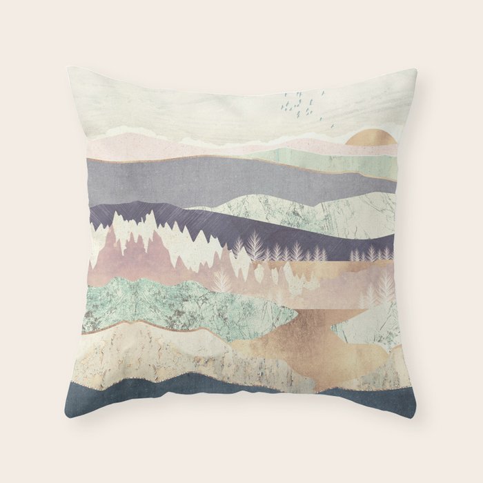 Golden Spring Reflection-Horizontal Muted Throw Pillow Gallery Image 6