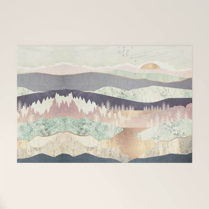 Golden Spring Reflection-Horizontal Muted Welcome Mat Gallery Image 1