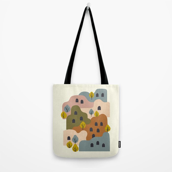 Adobe Village With Trees Tote Bag Gallery Image 2