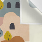 Adobe Village With Trees Wall Tapestry Gallery Image 3