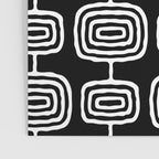 Mid Century Modern Atomic Rings Pattern Black and White Poster Gallery Image 3
