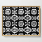 Mid Century Modern Atomic Rings Pattern Black and White Serving Tray Gallery Image 1