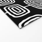 Mid Century Modern Atomic Rings Pattern Black and White Welcome Mat Gallery Image 2