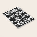 Mid Century Modern Atomic Rings Pattern Black and White Notebook Gallery Image 3