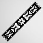 Mid Century Modern Atomic Rings Pattern Black and White Table Runner Gallery Image 3