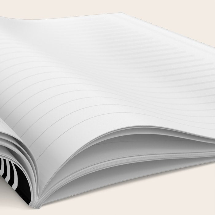 Mid Century Modern Atomic Rings Pattern Black and White Notebook Gallery Image 2
