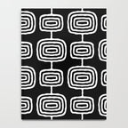 Mid Century Modern Atomic Rings Pattern Black and White Notebook Gallery Image 4
