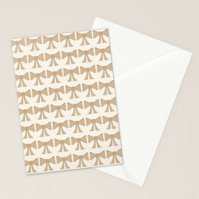 Vintage Bows X Neutral Beige Stationery Card Gallery Image 2