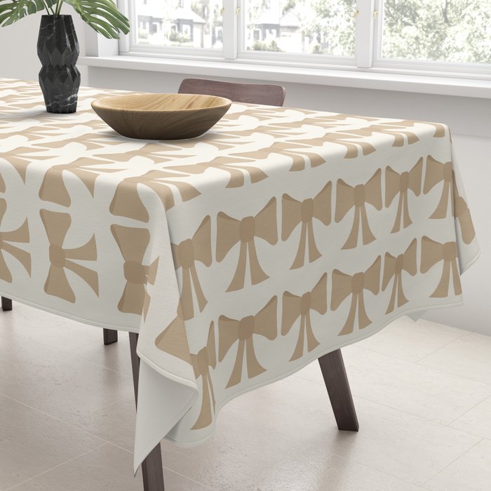 Vintage Bows X Neutral Beige Tablecloth Gallery Image 3