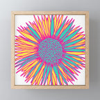 Neon Sunflower Line Art Mini Art Print Gallery Image 1
