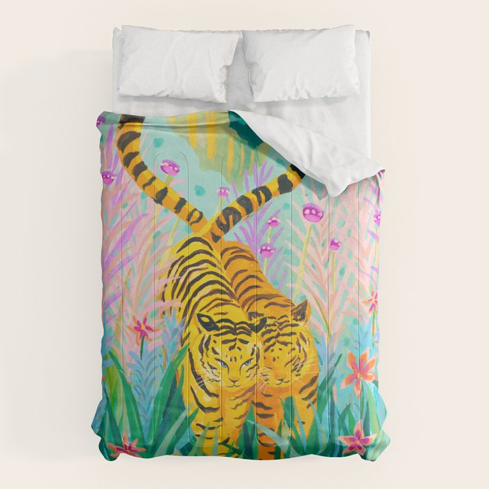 Tigers in Garden Comforter Gallery Image 6
