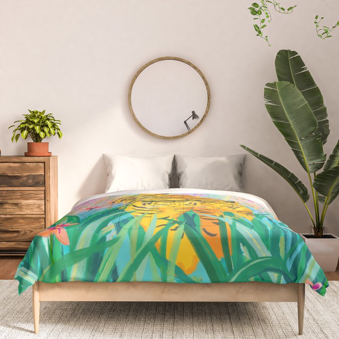 Tigers in Garden Comforter Gallery Image 3