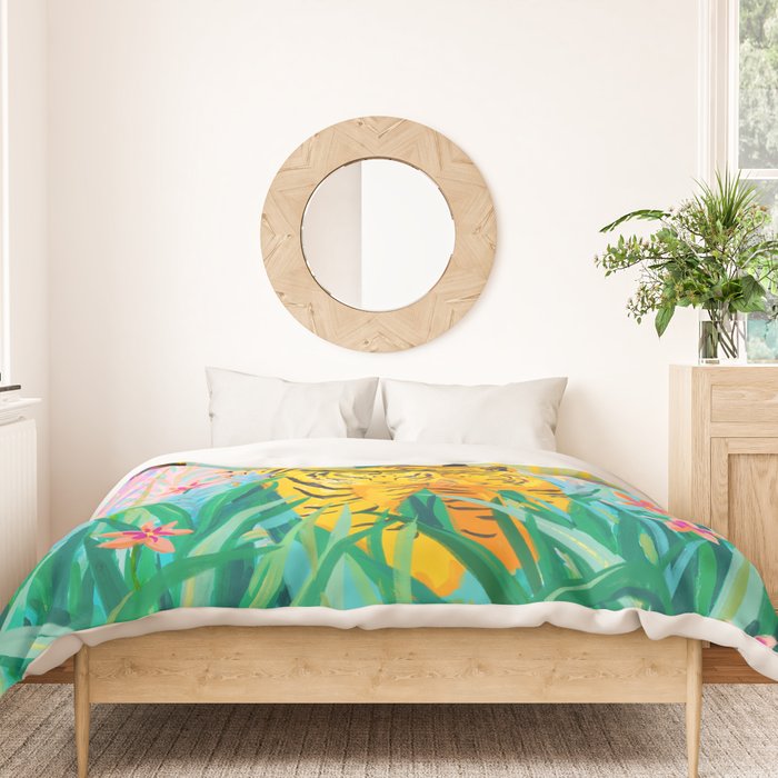 Tigers in Garden Duvet Cover Gallery Image 3