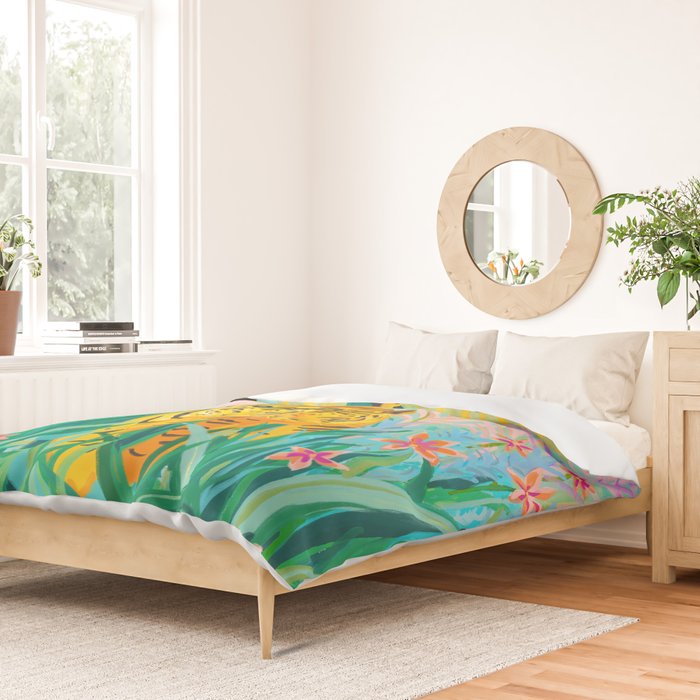 Tigers in Garden Duvet Cover Gallery Image 2