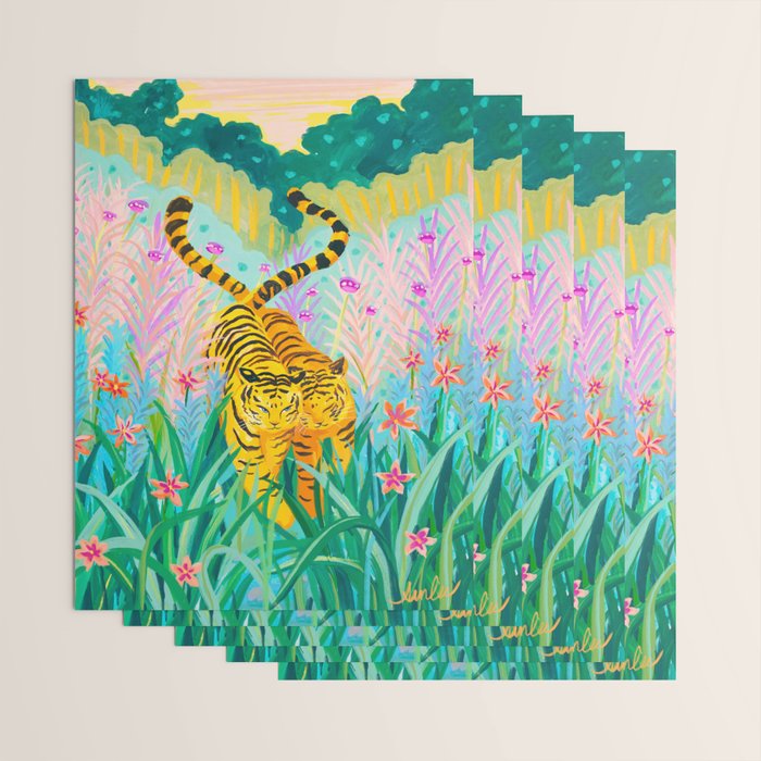 Tigers in Garden Wrapping Paper Gallery Image 3