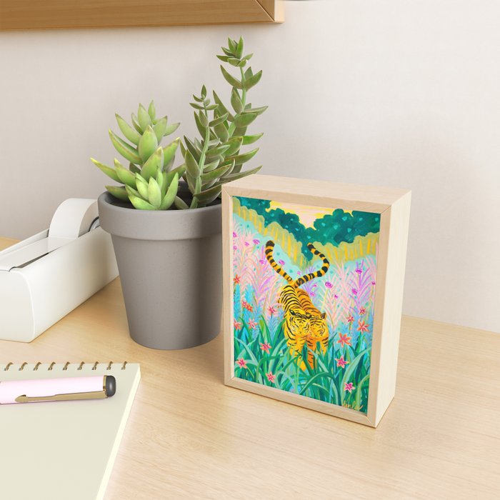 Tigers in Garden Mini Art Print Gallery Image 2