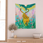 Tigers in Garden Wall Tapestry Gallery Image 2