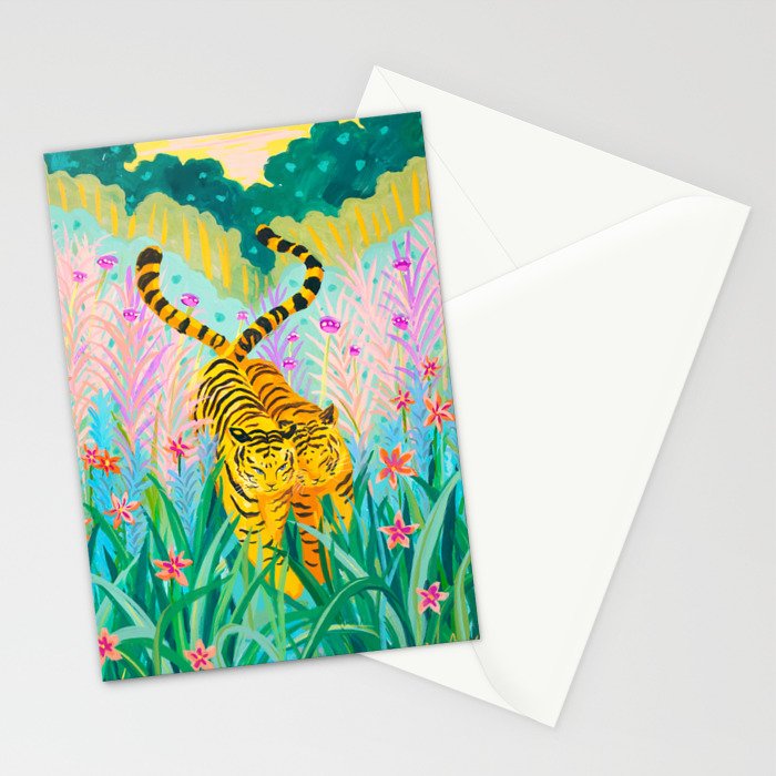 Tigers in Garden Stationery Card Gallery Image 2
