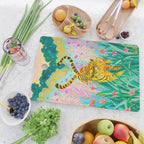 Tigers in Garden Cutting Board Gallery Image 2