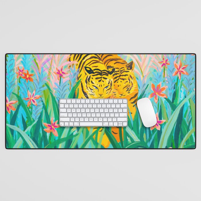 Tigers in Garden Desk Mat Gallery Image 1