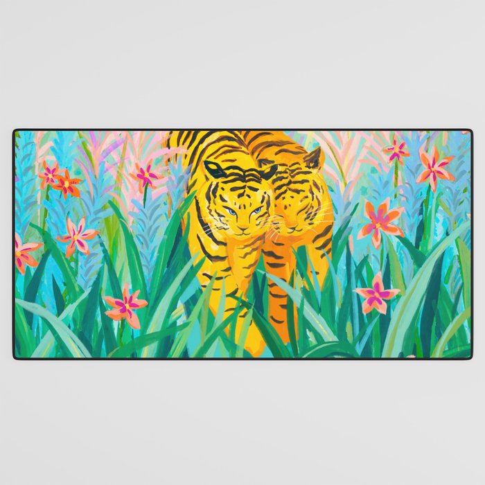 Tigers in Garden Desk Mat Gallery Image 3