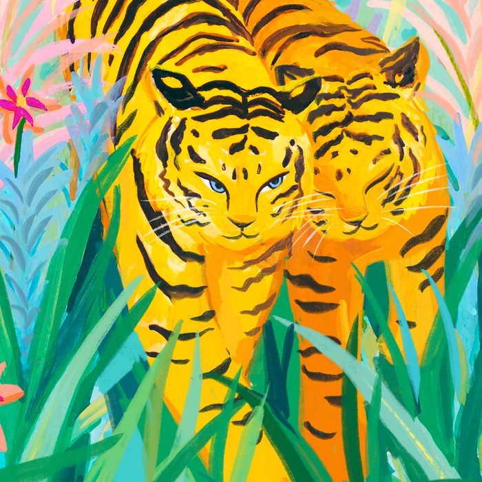 Tigers in Garden Coffee Mug Gallery Image 2