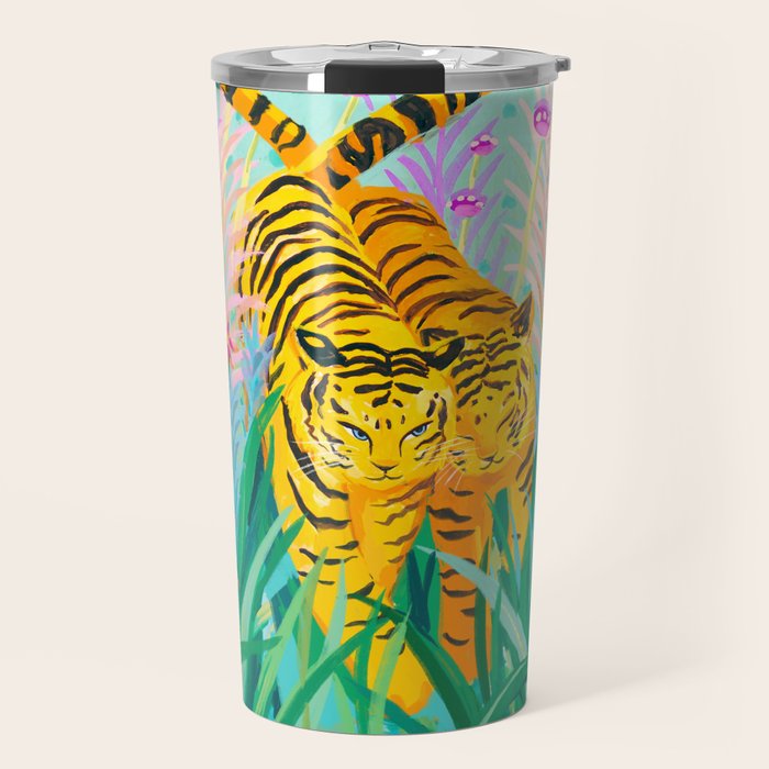 Tigers in Garden Travel Mug Gallery Image 1