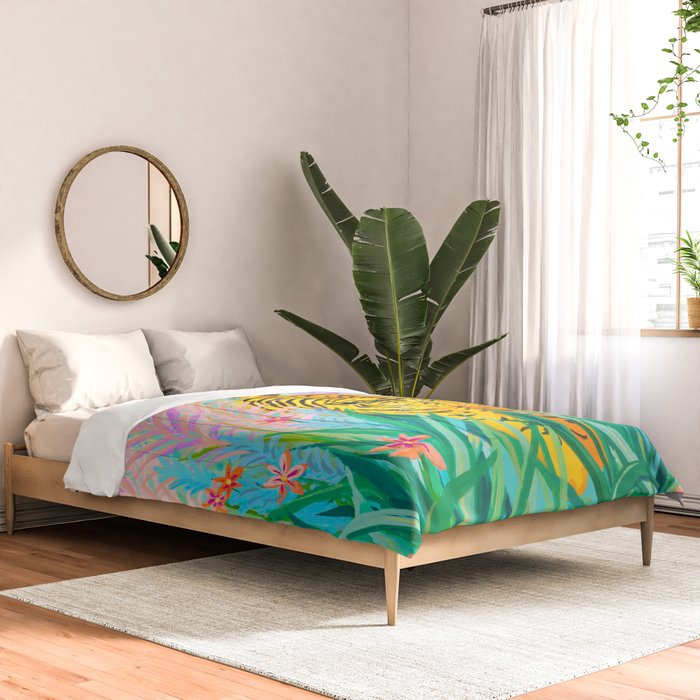 Tigers in Garden Comforter Gallery Image 2