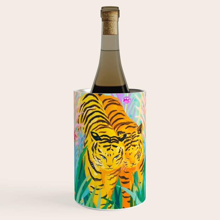 Tigers in Garden Wine Chiller Gallery Image 1