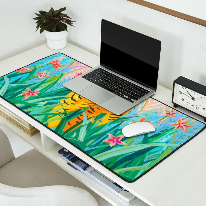 Tigers in Garden Desk Mat Gallery Image 2