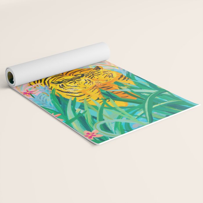 Tigers in Garden Yoga Mat Gallery Image 2