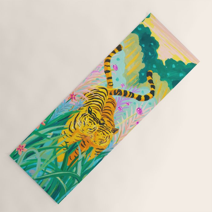 Tigers in Garden Yoga Mat Gallery Image 1