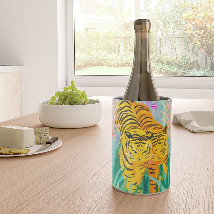 Tigers in Garden Wine Chiller Gallery Image 4