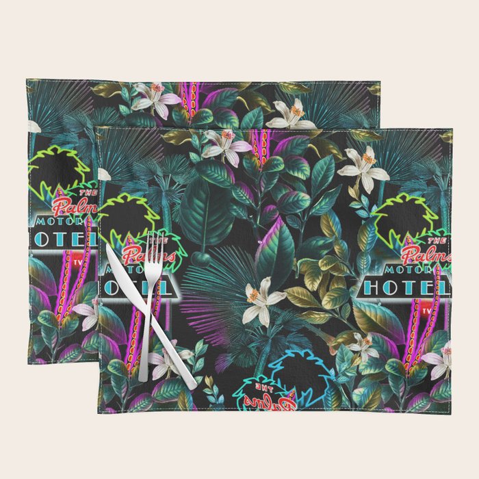Neon Leaf Pattern Placemat Gallery Image 1