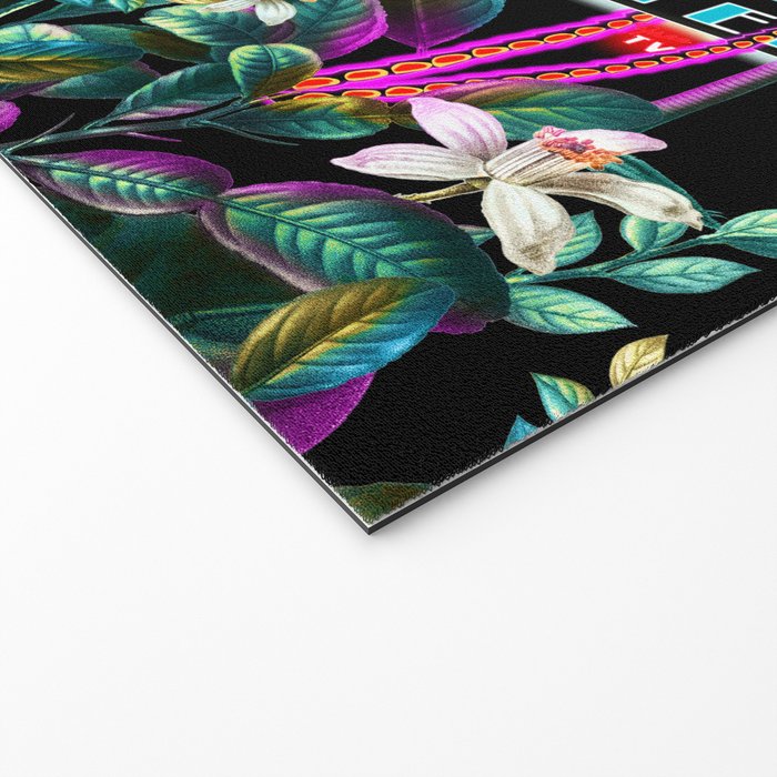Neon Leaf Pattern Welcome Mat Gallery Image 2