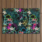 Neon Leaf Pattern Outdoor Rug Gallery Image 1