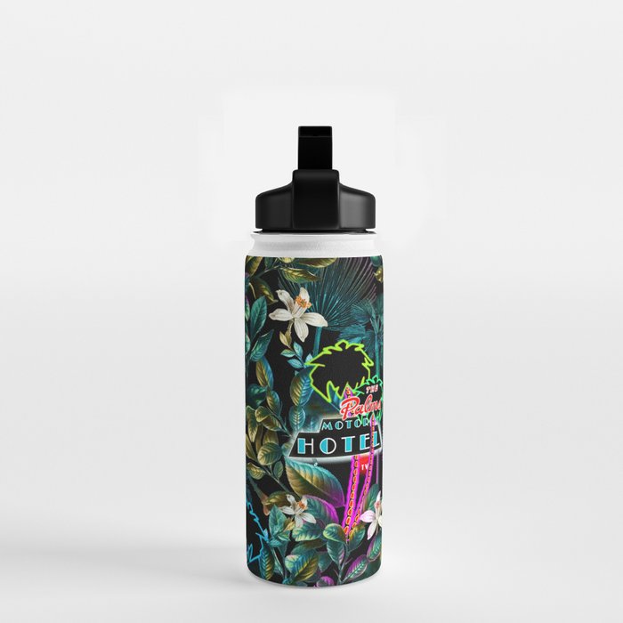 Neon Leaf Pattern Water Bottle Gallery Image 2