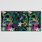 Neon Leaf Pattern Desk Mat Gallery Image 3