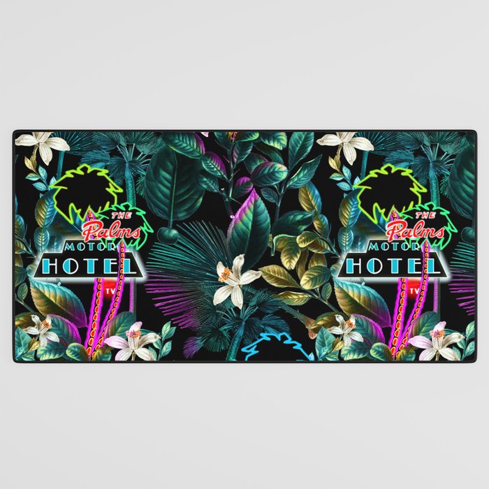 Neon Leaf Pattern Desk Mat Gallery Image 3