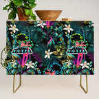 Neon Leaf Pattern Credenza Gallery Image 1