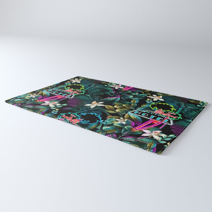 Neon Leaf Pattern Rug Gallery Image 3