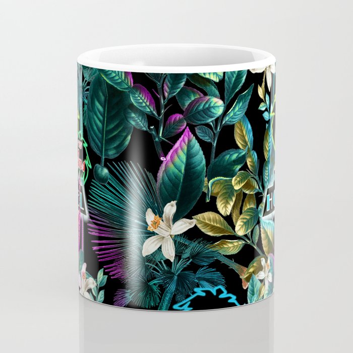 Neon Leaf Pattern Coffee Mug Gallery Image 4