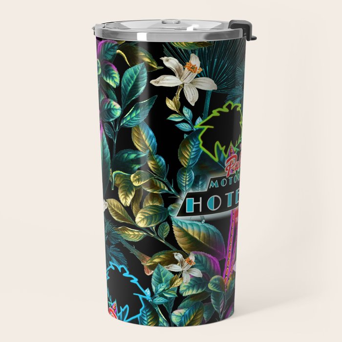 Neon Leaf Pattern Travel Mug Gallery Image 2