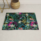 Neon Leaf Pattern Rug Gallery Image 1