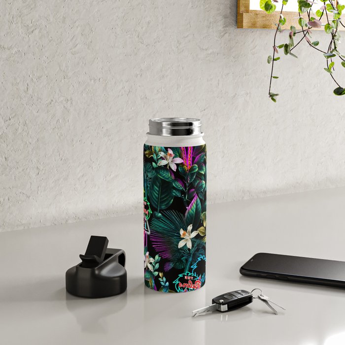 Neon Leaf Pattern Water Bottle Gallery Image 4