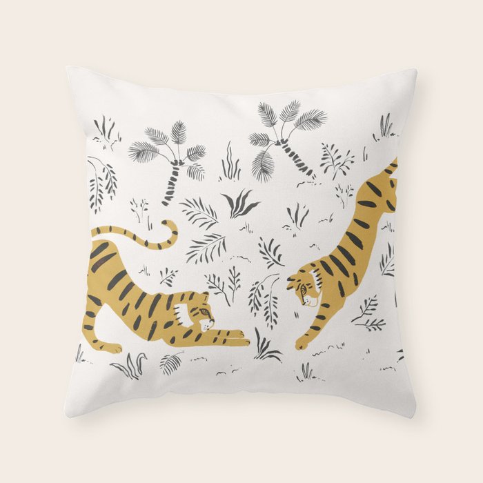 Tiger Dive Throw Pillow Gallery Image 1
